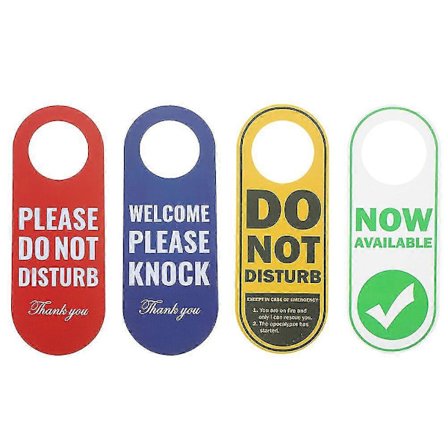 4 stk Dobbeltsidige Dørskilt Ikke Forstyrr Merke Velkommen Rom Dørhengende Skilt For Hotell