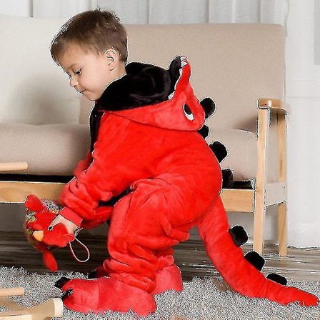 Børn Onesie Flanell Pyjamas Tegnefilm Dyrefigur Kostume Med Hætte Vinter Hjem Kostume Til