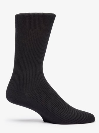 John Henric Herr Svarta Ribbade Strumpor Bomull Storlek Onesize