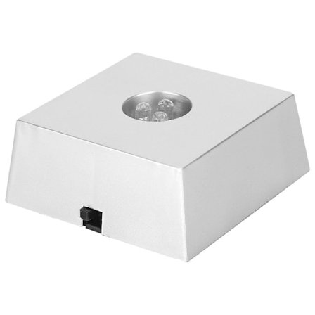 7 Fargede LED Lysbase Display Stativ Krystall Lysholder Liten Trapesformet Lysbase