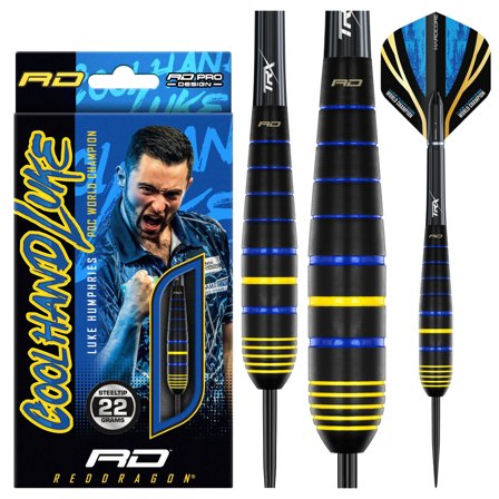 Red Dragon Darts Luke Humphries Cool Hand Brass ["Tungsten"] Steel Tip Darts 22g