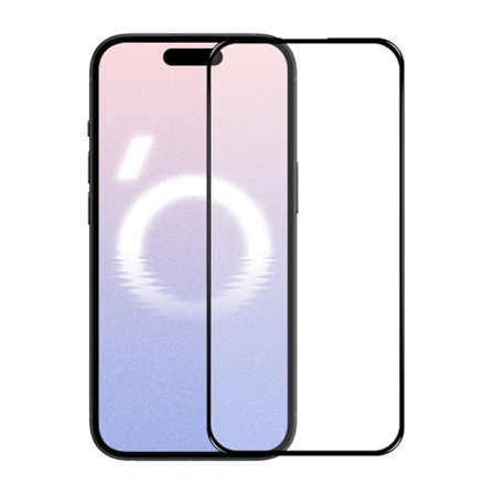 Skärmskydd iPhone 15 - 3D Härdat Glas Svart (miljö)