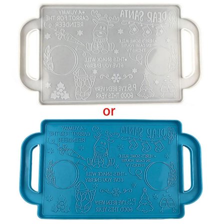 Julbricka Epoxihartsform Jul Frukt Snacks Serveringsplatta Silikonform Diy Hantverk Heminredning Form