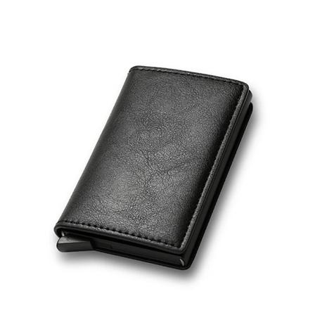 Kullfiber Kredittkortlommebok Menn RFID Svart Magisk Trifold Lær Slank Mini Lommebok Liten Pengesekk Menn Vesker Y