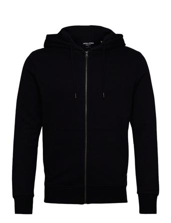 Jjebasic Sweat Zip Hood Noos Hettegenser Genser Svart Jack & J S