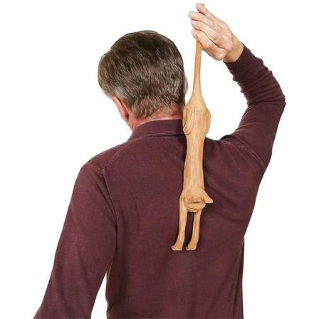 Cat Shape Scratcher Långt Handtag För Ryggmassage I Trä