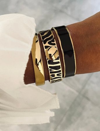 Bud to rose Envy Enamel Bangle Brown/Gold - Gold - ONE SIZE