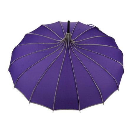 16 Ribber Plain Straight Parasoller for Damer Vintage Walking Stor Parasoller Utendørs Solbeskyttelse Parasoller