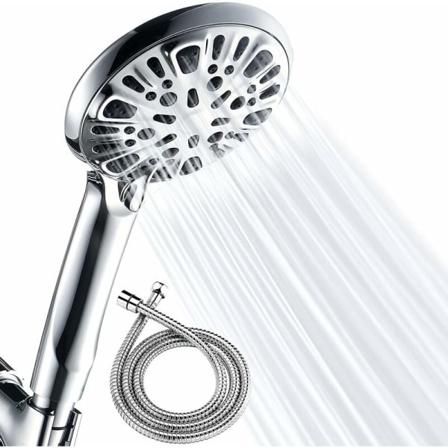 Käsisuihku 9 suihkuasetusta - Kylpyhuoneen suihkupää joustavalla letkulla