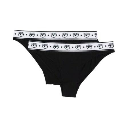 Chiara Ferragni Collection Logo-Print Briefs Sort, Dame Trusser
