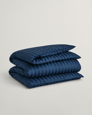 GANT - Stripete dobbeldynetrekk i sateng 200x220cm marine