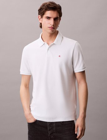 Calvin Klein Jeans Ss Casual Pique Classic Polo - White - L