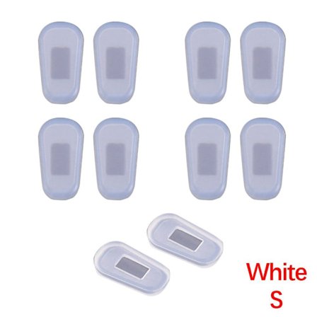 10 kpl Nenäsillan pehmusteet Silmälasien nenätyyny WHITE S