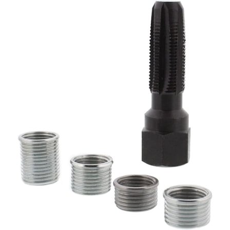 Reparationssæt til tændrørsgevind m14x1.25, Gevindreparation m14 med 4 tappetilbehør, Reparation af gløderørsgevind