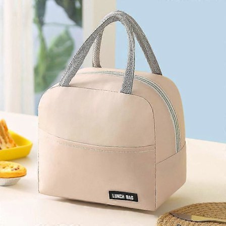 Ensfarvet twill frokosttaske bærbar isoleret taske fortykket student frokostboks taske madtaske