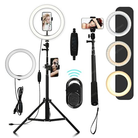 LED-rengasvalo jalustalla @bugu