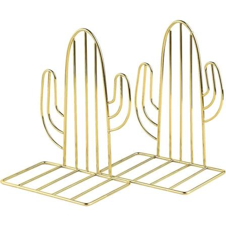 Metal Bogstøtter, 1 Par Børnebogstøtter, Kaktus Design Bogstøtter
