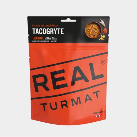 Pakastekuivattua ruokaa / retkiruoka Real Turmat Taco Bowl / Tacopata, gluteeniton, annospakkaus, 420 g