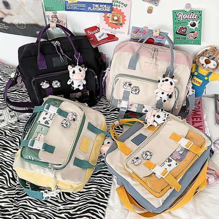 Women Backpack Female Student College Schoolbag Girl Badge Multifunctional Backpacks