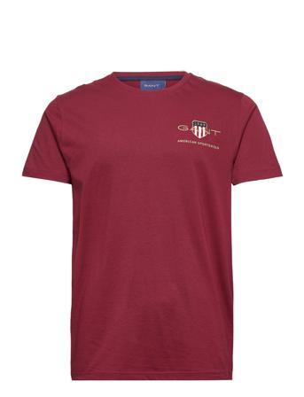 Archive Shield Emb Ss T-Shirt T-shirt Rød GANT
