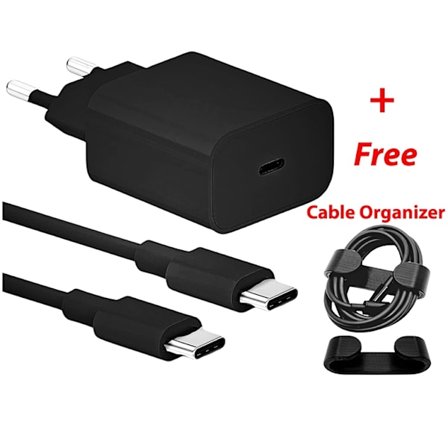 Snabbladdare 25W för Samsung USB-C + 2M USB C-kabel