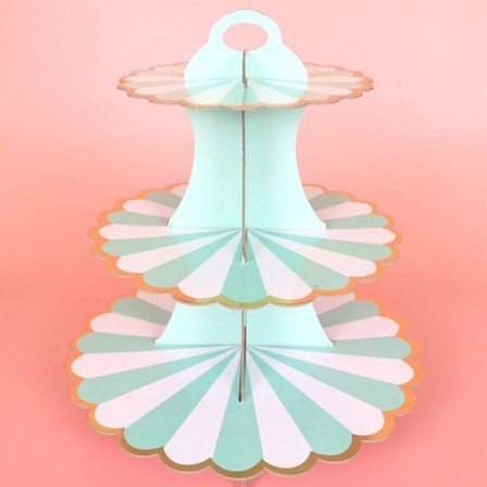 3-kerroksinen Cupcake-teline, paperikakkuteline VIHREÄ 2 2