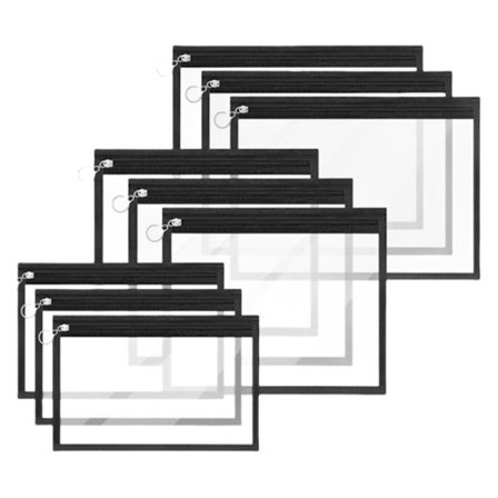 Transparent Svart Kant Förvaringsväska M (19x29cm) Bärbar Kontorsmaterial Förvaringsväska