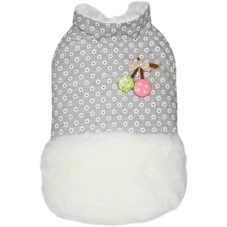 Varm Fodrad Hundjacka Med Blommor Hundtäcke Hundkläder Grey Xl