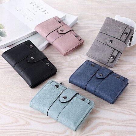 Mote Folding Small Wallet Ladies Leather Card Holder Wallet-Xin