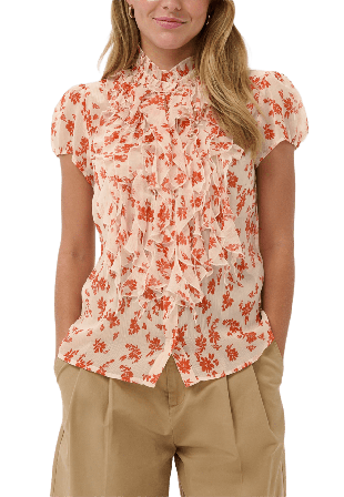 Saint Tropez LiljaSZ Crinkle Shirt Blusar Dam Beige XL