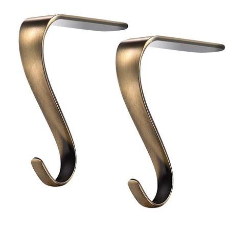 Julstrumpa Hållare Metall Öppen spis Strumpkrok Garland Mantel Krok För Juldekoration (2 st)
