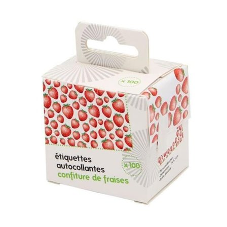 Etiketter til Syltetøj - CHEVALIER DIFFUSION - Jordbær - Tilpasselige - 100 enheder - 7x4,5 cm