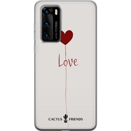 Kompatibel Mobilcover til Huawei Huawei P40 Cactus and Friends - Love Balloon Minimal