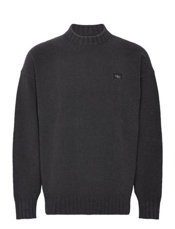 Boucle Boxy Sweater Tops Knitwear Round Necks Grey Calvin Klein Jeans