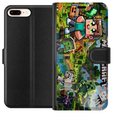 Kompatibel Tegnebogsetui til Apple iPhone 8 Plus Lady Gaga The Fame sort-hvidt portræt med store solbriller i minimalistisk pop-æstetik