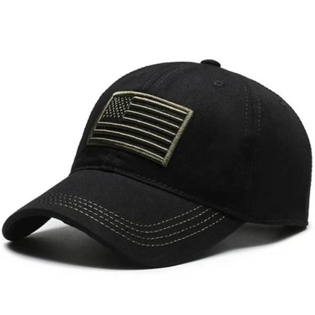 Amerikansk flag broderet sort og guld lavprofil baseballkasket - Amerikansk flag