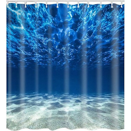 Bruseforhæng med kroge i høj kvalitet, vandtæt, skimmelresistent, nem at rengøre, smukt tryk (hav)