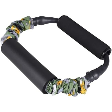 Premium buetrækstræner med EVA-greb - 25LB grøn - højelastisk modstandsbånd til styrketræning