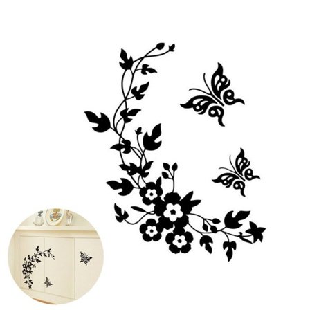 1st 3D Gör själv Fjäril Vägg Klistermärken Rum Kylskåp Klistermärken Fjäril Blommor Vägg Klistermärke