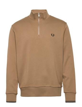 Half Zip Sweatshirt Sweat-shirt Genser Brun Fred Perry