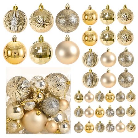 36 stk. brudsikre julekuglepynt Perfekte glitterkugler, juletræskugler julepynt