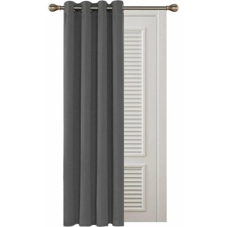 Isolerte blendingsgardiner, 132x160 cm (BxH), stue- og soveromsgardiner, moderne design, med maljer, lysegrå, 1 stk.(PA)