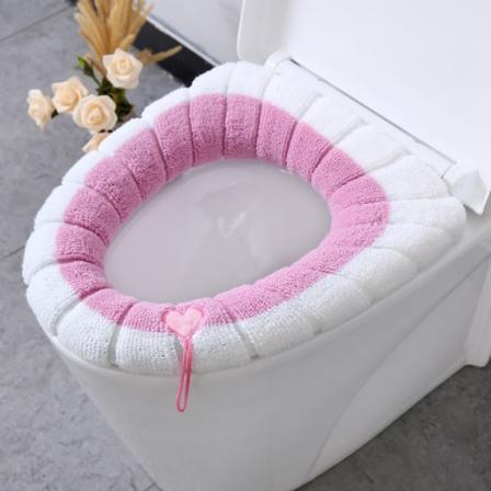 Mykt toalettsetetrekk for baderom (rosa)