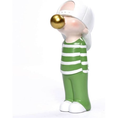 Statuer og skulpturer, Bubble Boy Grønn Skulptur Figurer Hjemmedekor