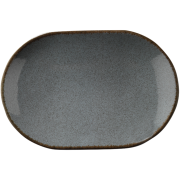 Tallrik halvdjup oval Blocho Pearl Colorx Gråblå 28cm