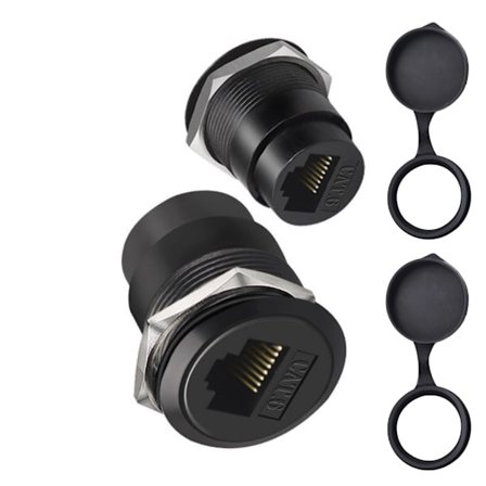 RJ45 Panelmonteringskontakt Cat6 Ethernet Genomgångskabel Kopplare Hona