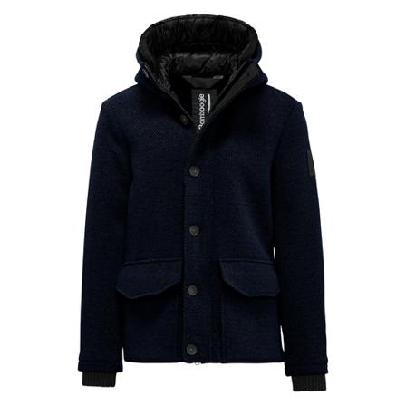 BomBoogie, Short Parka in Boiled Wool with Hood Niebieski, Mężczyzna, Rozmiar: L