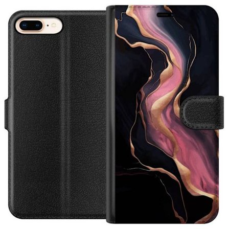 Kompatibelt Plånboksfodral till Apple Apple iPhone 8 Plus Marmor Mönster Lyx Design Natur