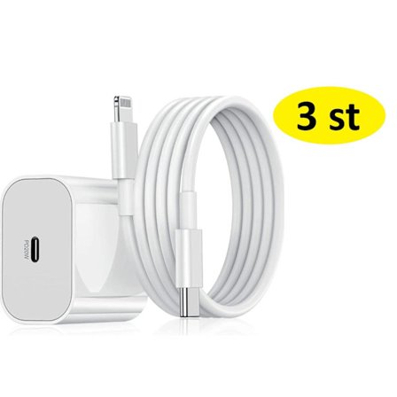 3-pack 20W PD Charger with 2m USB-C to Lightning Cable
