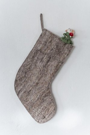 UND Julestrømpe Beige H45cm